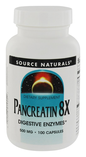 Source Naturals - Pancreatin 8X Digestive Enzymes 500 mg. - 100 Capsules