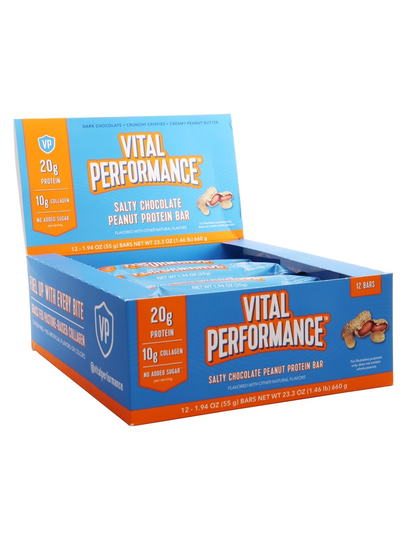 Vital Proteins - Vital Performance Protein Bars Box Salty Chocolate Peanut - 12 Bars