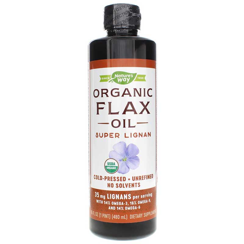 Natures Way Organic Flax Oil Super Lignan 16 Oz