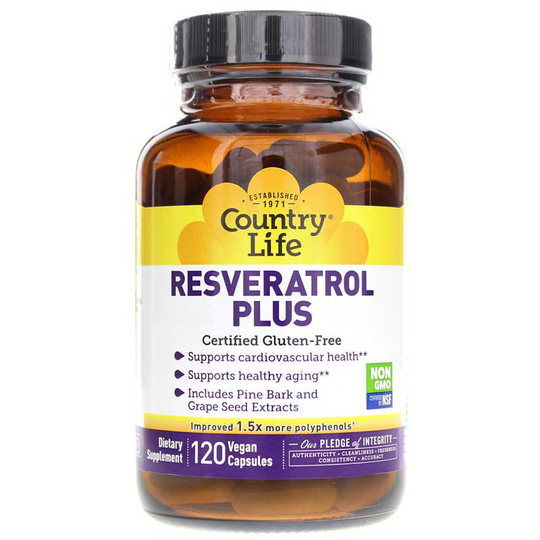 Country Life Resveratrol Plus 120 Vegan Capsules