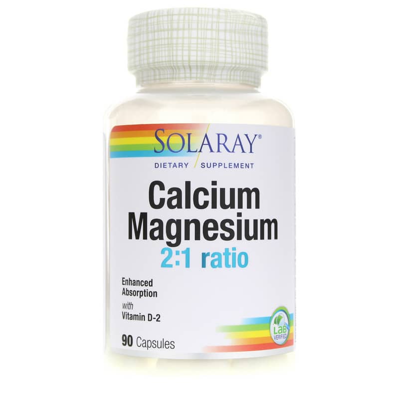 Solaray Calcium Magnesium 2:1 Ratio with Vitamin D-2 90 Capsules