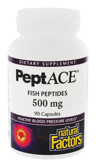 Natural Factors - PeptACE Fish Peptides with Bonito Peptide 500 mg. - 90 Capsules