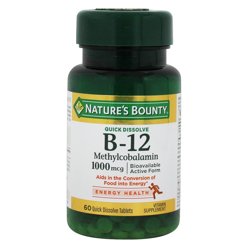 Nature's Bounty - Vitamin B12 Methylcobalamin 1000 mcg. - 60 Quick Dissolve Tablets