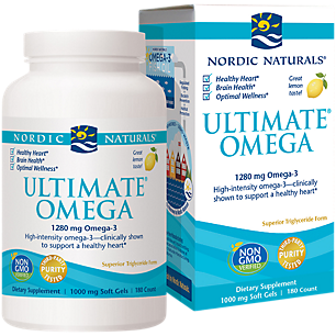 Ultimate Omega - 1,280 MG Omega-3 - Lemon (180 Softgels)
