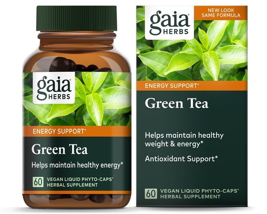 Gaia Herbs - Green Tea Energy Support - 60 Vegan Liquid Phyto-Caps