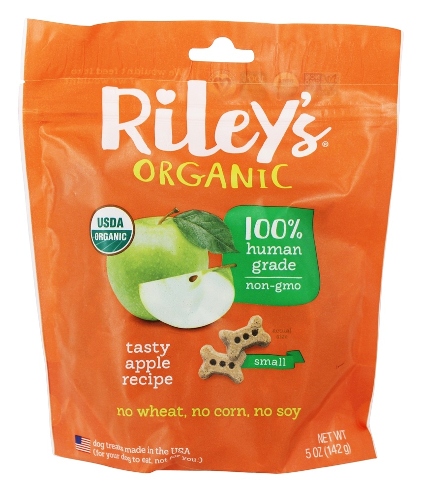 Riley's Organics - Organic Small Bone Dog Treats Apple Recipe - 5 oz.