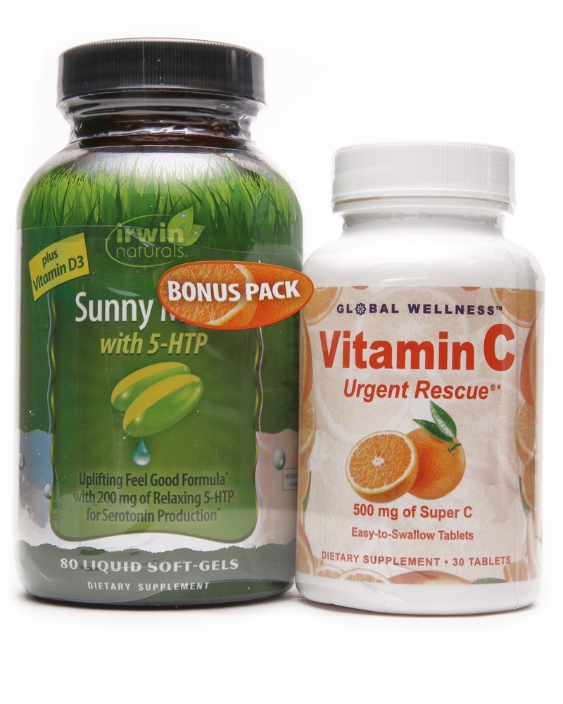 Irwin Naturals - Sunny Mood with 5-HTP Vitamin C Bonus Pack - 80ct30ct