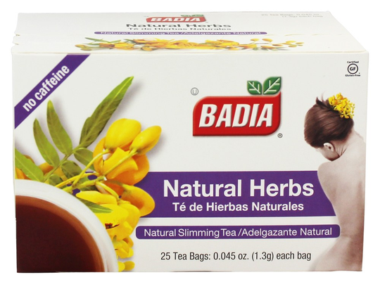 Badia - Natural Herbs Natural Slimming Tea Caffeine-Free - 25 Tea Bags