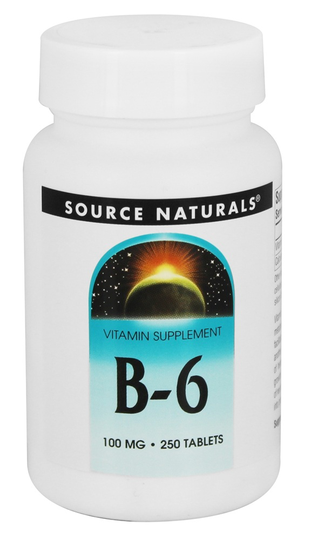 Source Naturals - Vitamin B6 Pyridoxine 100 mg. - 250 Tablets