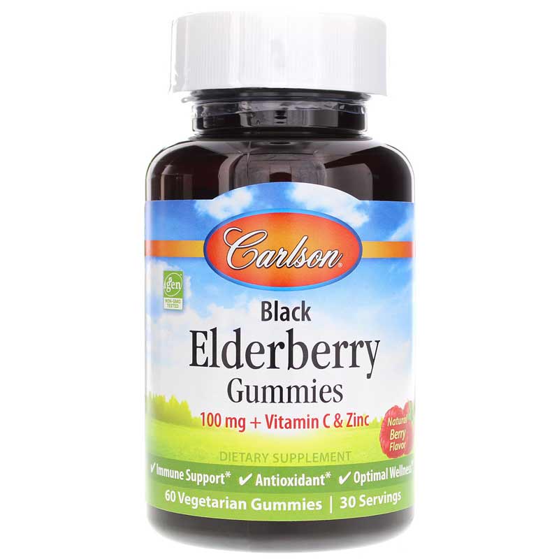 Carlson Labs Black Elderberry Gummies 60 Veg Gummies
