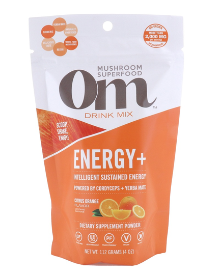 Om - Energy Mushroom Superfood Drink Mix Citrus Orange - 112 Grams