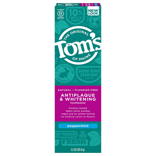 Tom's of Maine - Natural Fluoride-Free Antiplaque & Whitening Toothpaste Peppermint - 5.5 oz.