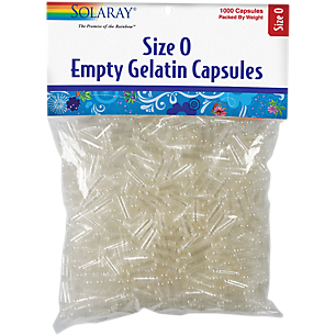 Empty Gelatin Capsules - Size 0 (1,000 Capsules)