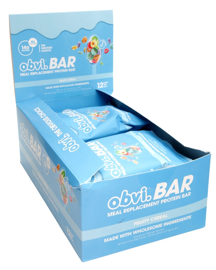 Obvi - Meal Replacement Protein Bars Box Fruity Cereal - 12 Bars