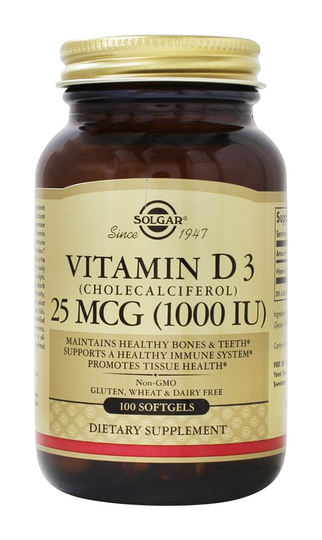 Solgar - Vitamin D3 Cholecalciferol 1000 IU - 100 Softgels