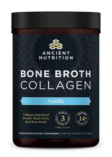 Ancient Nutrition - Bone Broth Collagen Powder Vanilla - 18.3 oz.