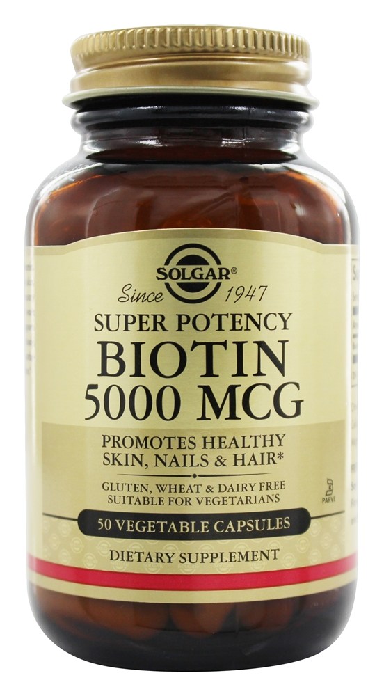Solgar - Biotin Super Potency 5000 mcg. - 50 Vegetarian Capsules