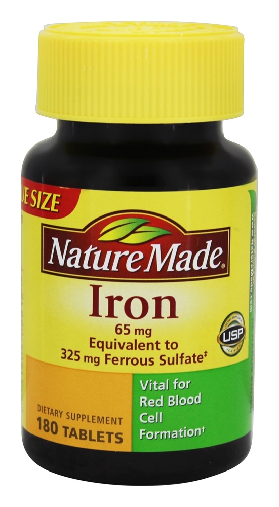 Nature Made - Iron 65 mg. - 180 Tablets