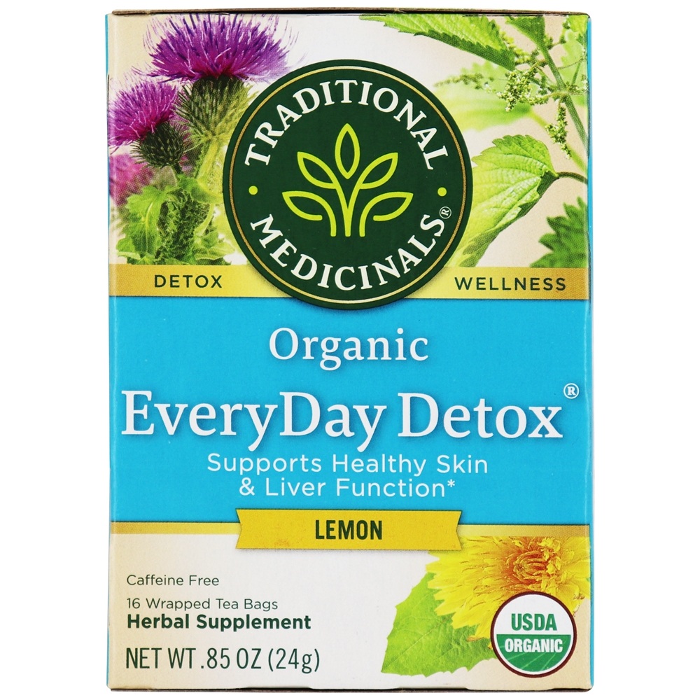 Traditional Medicinals - Organic EveryDay Detox Lemon Herbal Tea - 16 Tea Bags