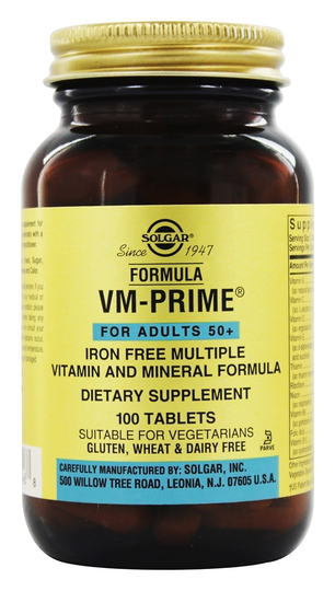 Solgar - Formula VM-Prime Vitamin & Mineral Formula For Adults 50 Iron-Free - 100 Tablets