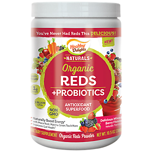 Organic Reds Antioxidant Superfood Powder + Probiotics - Naturally Boost Energy - Mixed Berry (30 Servings)