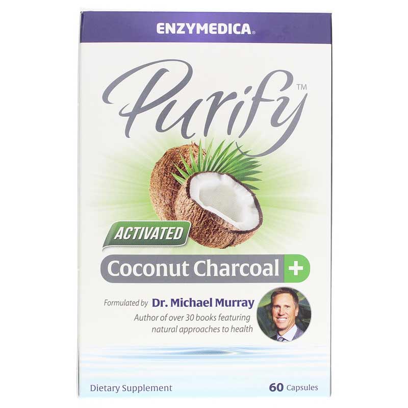 Enzymedica Purify Activated Coconut Charcoal Plus 60 Capsules