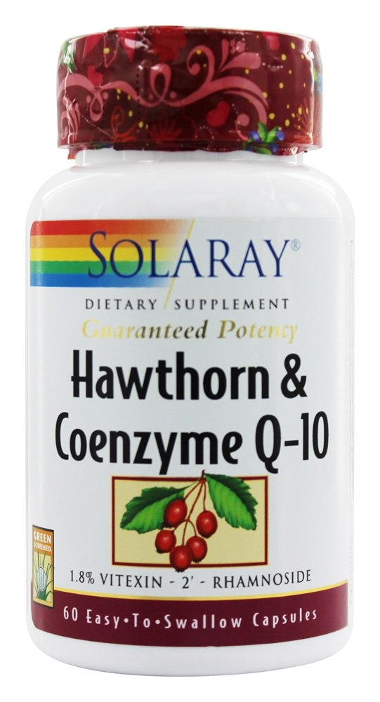 Solaray - Hawthorn & Coenzyme Q-10 Guaranteeed Potency - 60 Capsules