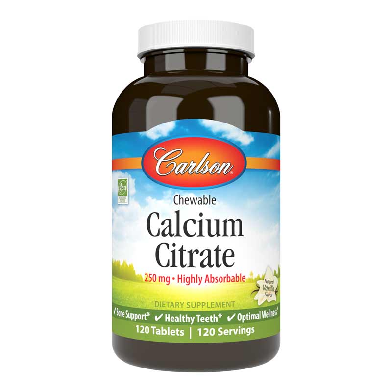 Carlson Labs Calcium Citrate Chewable 250 Mg 120 Tablets