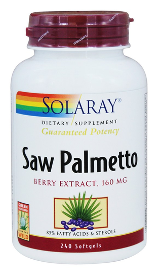 Solaray - Guaranteed Potency Saw Palmetto Berry Extract 160 mg. - 240 Softgels