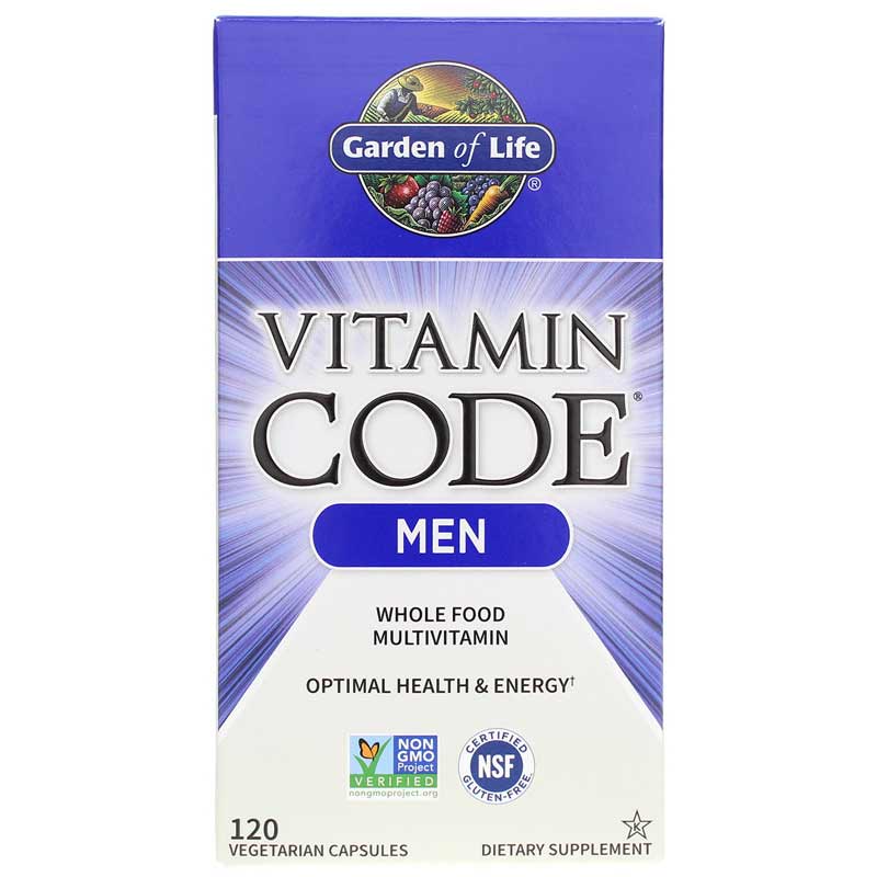 Garden of Life Vitamin Code Men Raw Whole Food Multivitamin 120 Veg Capsules