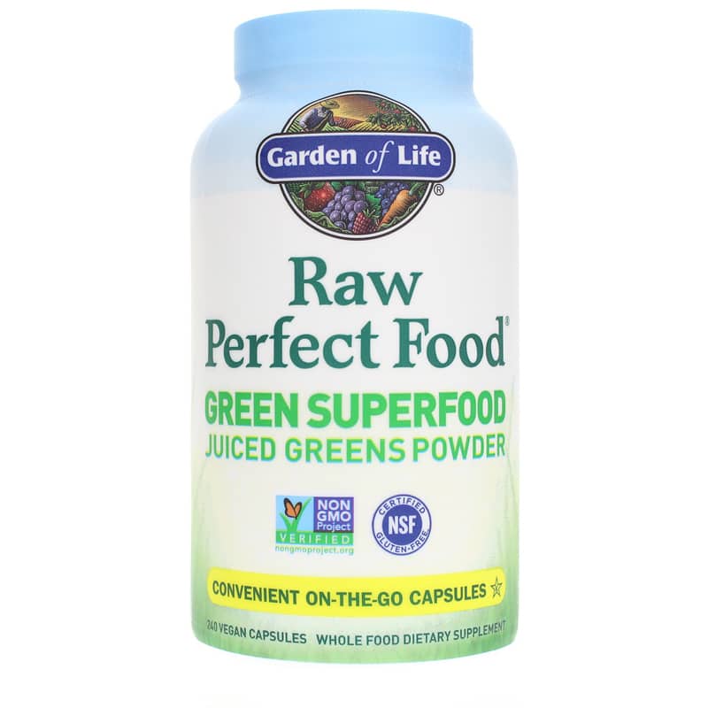 Garden of Life Raw Perfect Food Green Superfood Capsules 240 Veg Capsules