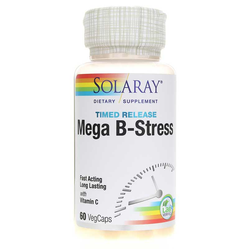 Solaray Mega B-Stress, Two-Stage Timed-Release Formula 60 Veg Capsules