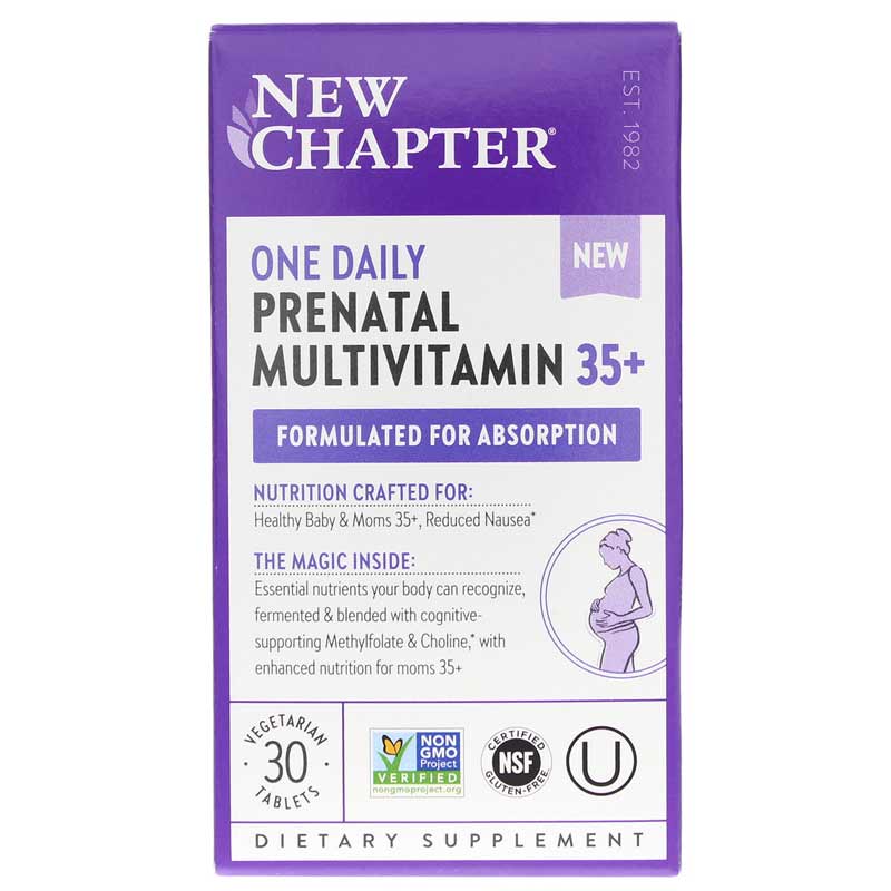 New Chapter One Daily Prenatal Multivitamin 35+ 30 Veg Tablets