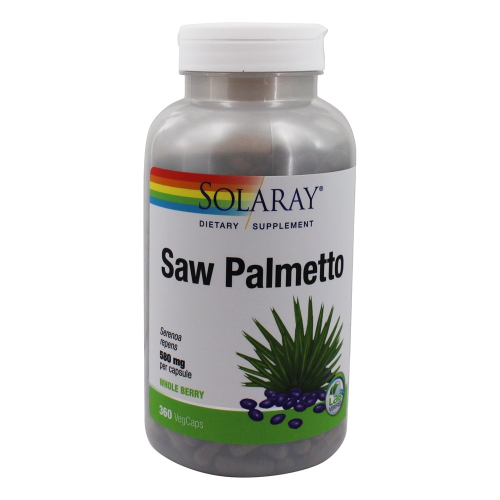 Solaray - Saw Palmetto Whole Berry 580 mg. - 360 Vegetable Capsule(s)