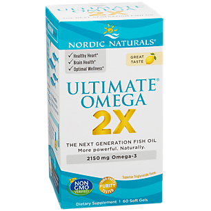 Ultimate Omega 2X Fish Oil - 2,150 MG Omega-3s - Lemon (60 Softgels)