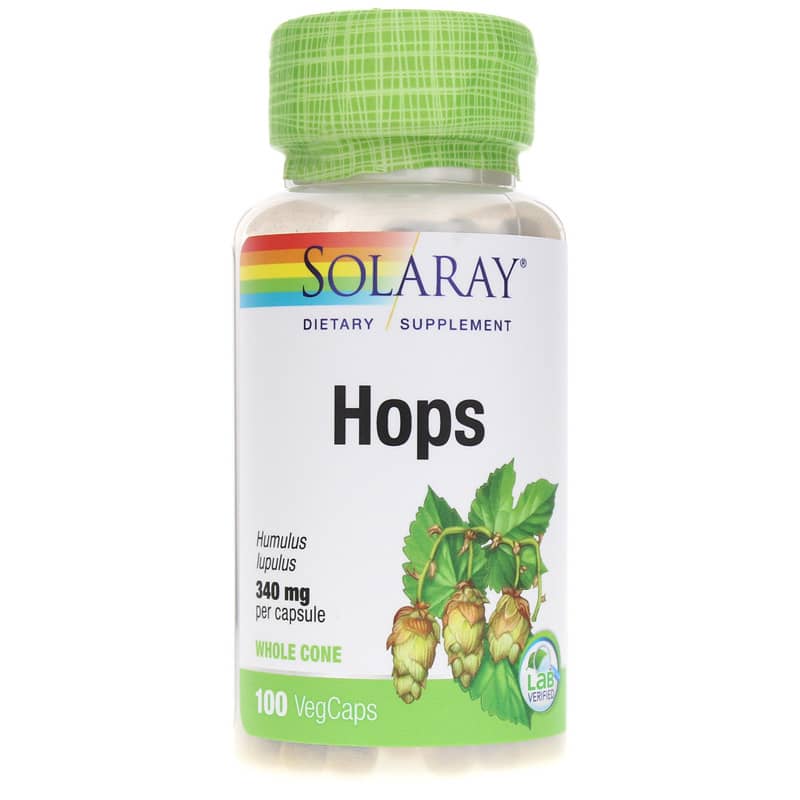 Solaray Hops 340 Mg 100 Veg Capsules