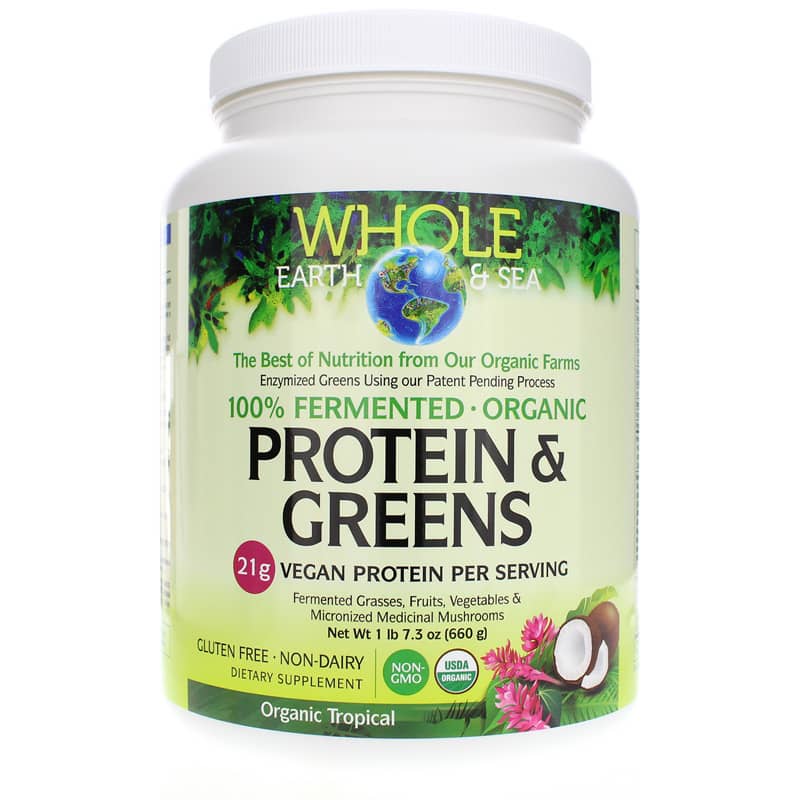 Natural Factors Whole Earth & Sea Fermented Protein & Greens Tropical 23.3 Oz