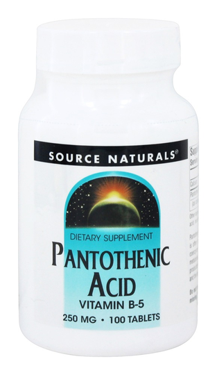 Source Naturals - Pantothenic Acid Vitamin B5 250 mg. - 100 Tablets
