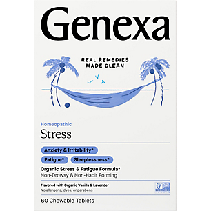 Stress Relief - Organic Stress, Fatigue & Anxiety Homeopathic Support - Vanilla Lavender (60 Chewable Tablets)