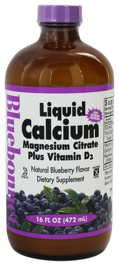 Bluebonnet Nutrition - Liquid Calcium Magnesium Citrate Plus Vitamin D3 Natural Blueberry Flavor - 16 fl. oz.
