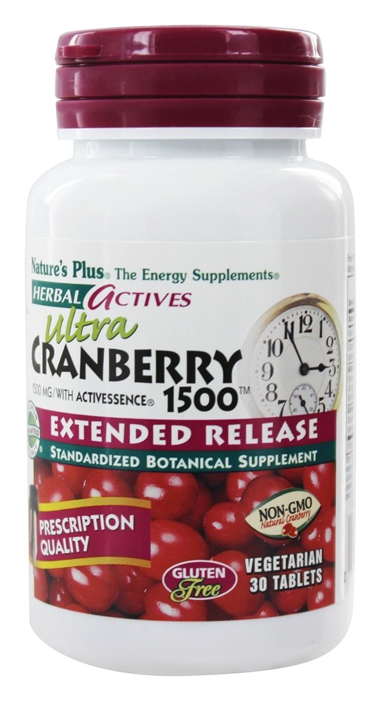 Natures Plus - Herbal Actives Extended Release Ultra Cranberry 1500 mg. - 30 Tablets
