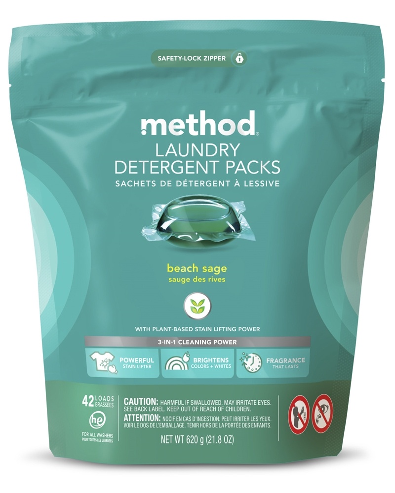 Method - Laundry Detergent Packs 3-In-1 Cleaning Power 42 Loads Beach Sage - 42 Pack