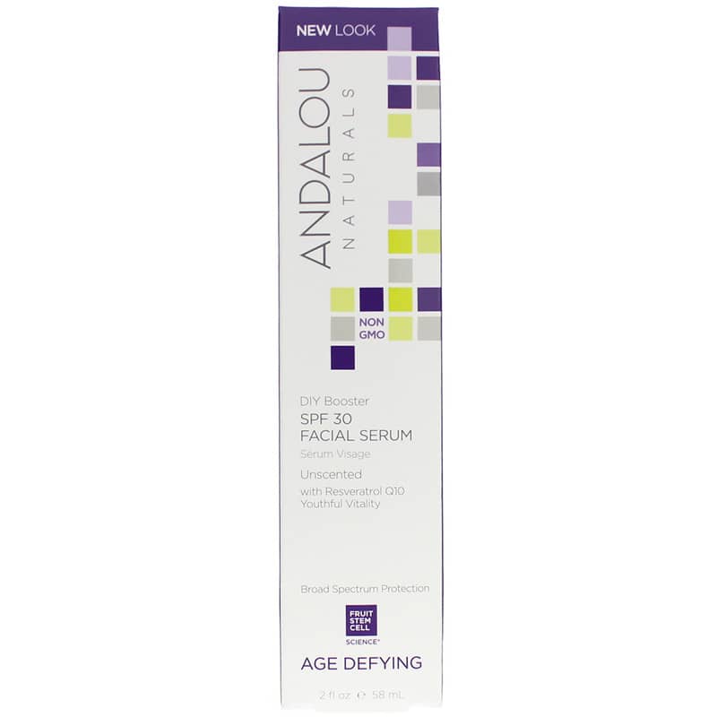 Andalou Naturals DIY Booster SPF 30 Facial Serum, Age Defying Formula 2 Oz