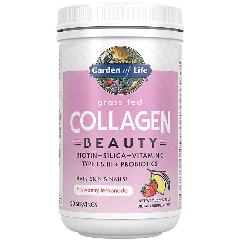 Garden of Life Grass Fed Collagen Beauty Powder Strawberry Lemonade 20 Servings