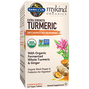 mykind Organics Extra Strength Turmeric - Inflammatory Response with Organic Black Pepper & Ginger (120 Vegan Tablets)