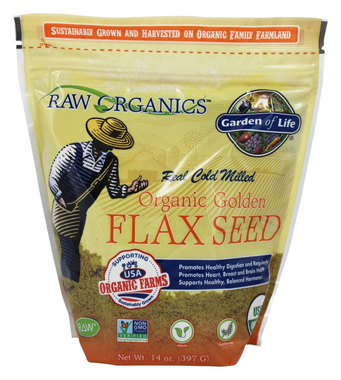 Garden of Life - Real Cold Milled Raw Organic Gluten-Free Golden Flax Seed - 14 oz.
