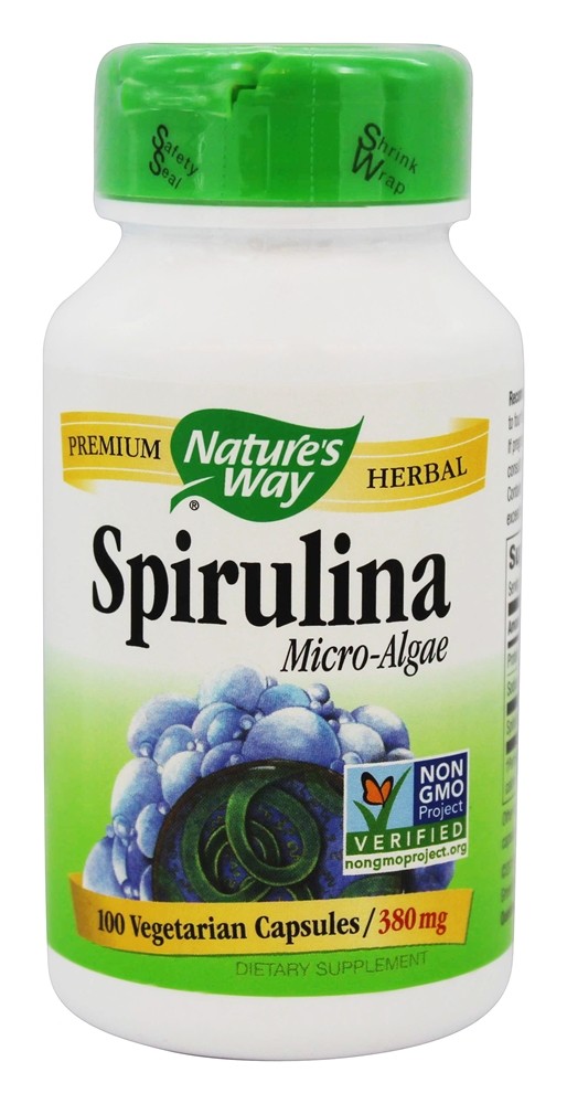 Nature's Way - Spirulina Micro-Algae 380 mg. - 100 Vegetarian Capsules