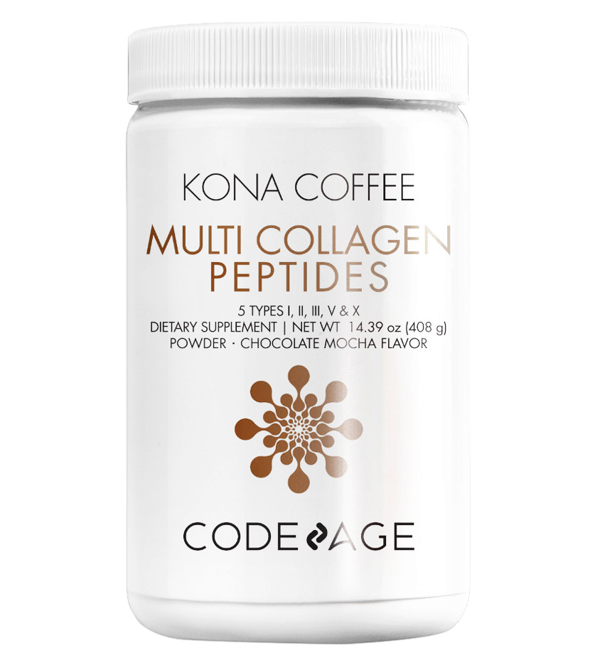 Codeage - Multi Collagen Peptides Type I II III V and X Powder 30 Servings Mocha - 14.39 oz.