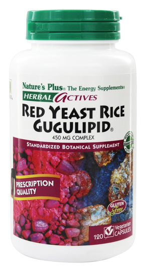 Natures Plus - Herbal Actives Red Yeast Rice/Gugulipid Complex 450 mg. - 120 Vegetarian Capsules