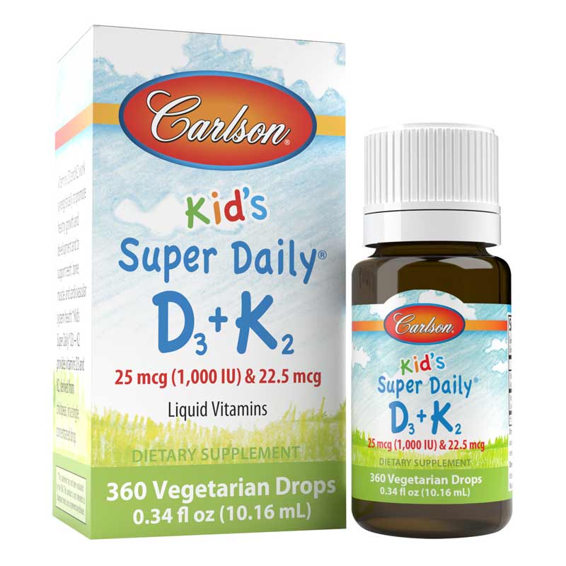 Carlson Labs Kid's Super Daily D3 + K2 360 Veg Drops